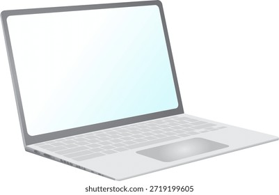 Laptop Computer with Blank Screen Illustration