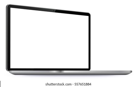 Laptop Computer With Blank Screen Isolated on white background
