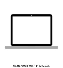 laptop computer with blank white screen display for add picture or words  isolated on white background. vector illustration