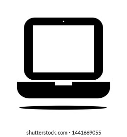 laptop computer with blank white screen isolated on white background. vector illustration
