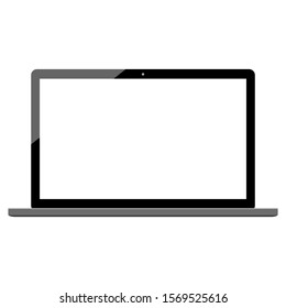 laptop computer with blank white screen isolated on white background. vector illustration