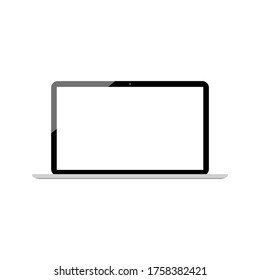 ordenador portátil con pantalla blanca en blanco aislado en fondo blanco. ilustración vectorial