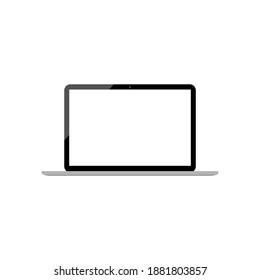ordenador portátil con pantalla blanca en blanco aislado en fondo blanco. ilustración vectorial