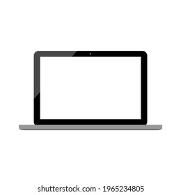 laptop computer with blank white screen isolated on white background. vector illustration