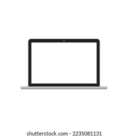 ordenador portátil con pantalla blanca en blanco aislado en fondo blanco. ilustración vectorial