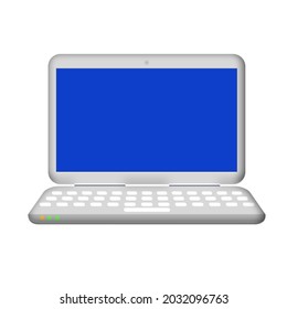 Laptop computer with blue screen 
