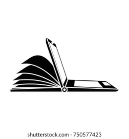 laptop computer with book