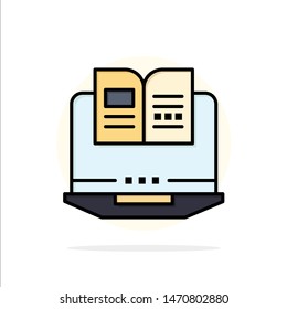 Laptop, Computer, Book, Hardware Abstract Circle Background Flat color Icon. Vector Icon Template background