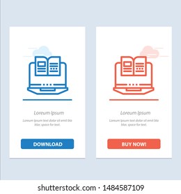 Laptop, Computer, Book, Hardware  Blue and Red Download and Buy Now web Widget Card Template. Vector Icon Template background