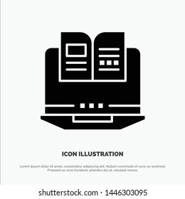 Laptop, Computer, Book, Hardware Solid Black Glyph Icon