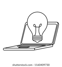 laptop computer with bulb