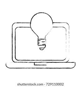 laptop computer with bulb