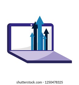 laptop computer business arrows growth