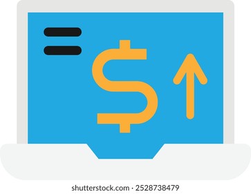 Laptop Computer Business Icon Vector Flat Illustration
