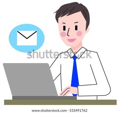 Laptop computer and businessman