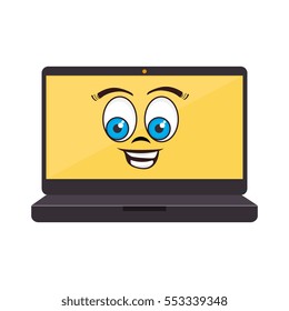laptop computer character icon