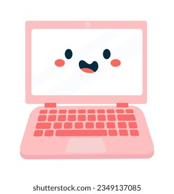 Ilustración de vectores de caracteres de computadora portátil