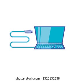 laptop computer with charger cable