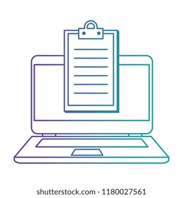 ordenador portátil con lista de comprobación