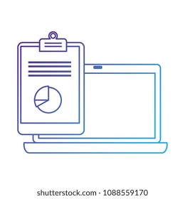 laptop computer with clipboard checklists document
