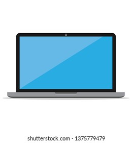 Laptop computer color flat icon isolated on white background. Vector illustration