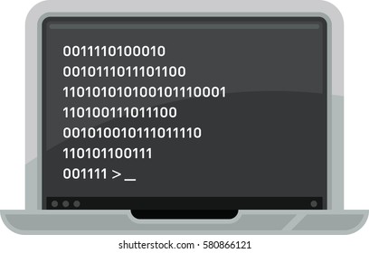 Laptop Computer With Command Prompt Icon