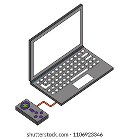 laptop computer and controller game