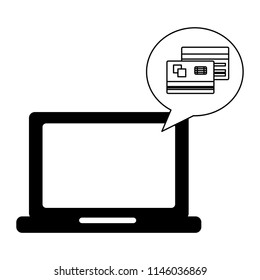 laptop computer with credit cards