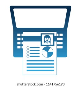 laptop computer with curriculum vitae icon