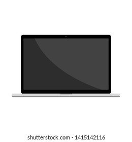 laptop computer with dark black screen isolated on white background. vector illustration