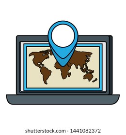 laptop computer with delivery service app