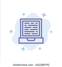 Laptop, Computer, Design Blue Icon on Abstract Cloud Background