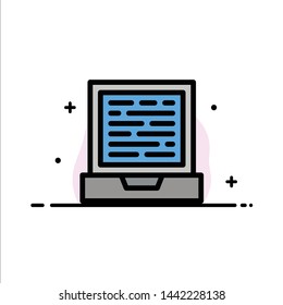Laptop, Computer, Design  Business Flat Line Filled Icon Vector Banner Template