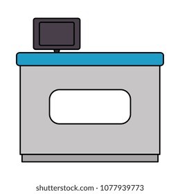 laptop computer in desk and office chair