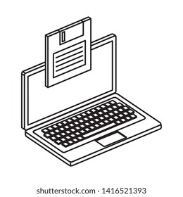 laptop computer device with floppy disk