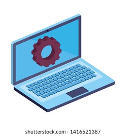 laptop computer device with gear settings