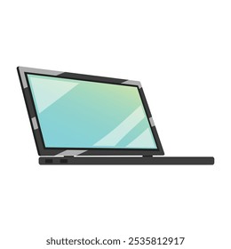 Laptop computer device illustration on white background.