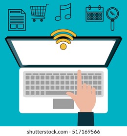 laptop computer device isolated icon