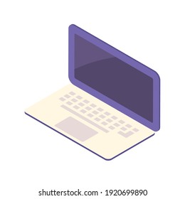 laptop computer device isometric icon vector illustration design