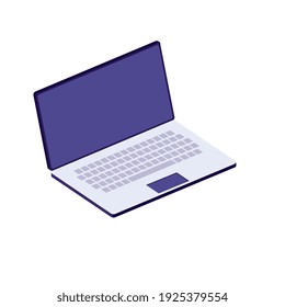 laptop computer device isometric icon vector illustration design