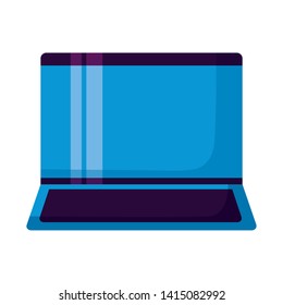 laptop computer device on white background vector illustration