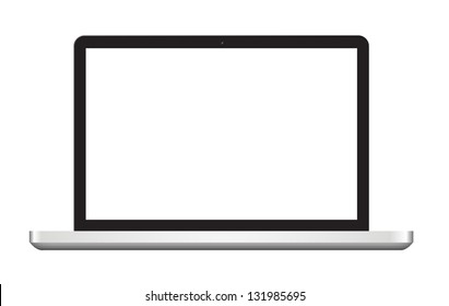 Laptop Computer display isolated on white. Vector eps10