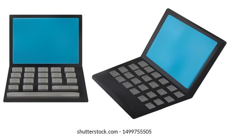 Laptop Computer Drawing Like Plasticine Art