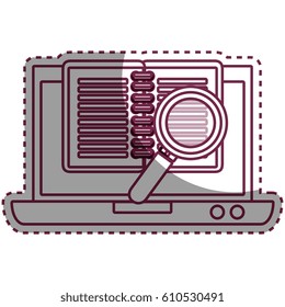 laptop computer with ebook isolated icon