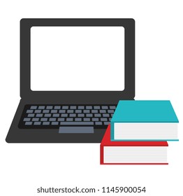 laptop computer with ebooks