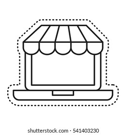 laptop computer ecommerce isolated icon vector illustration design