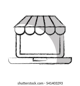 laptop computer ecommerce isolated icon vector illustration design