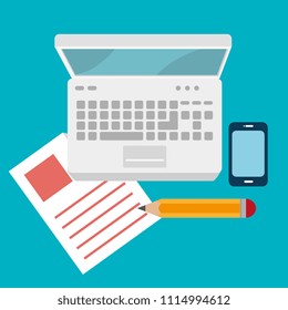laptop computer with electronic commerce icons