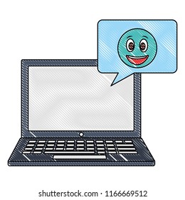 laptop computer emoji speech bubble chat drawing color