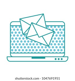 laptop computer with envelopes